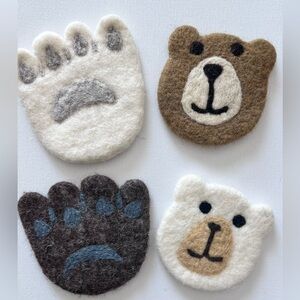 Hand-punched wool felt coasters